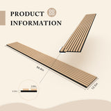 MSXTE Wood Slat Wall Panels,2-Pack 94.48"x 11.02"x 0.82" Each,Wood Panels for Wall,Wooden Wall Panels for Interior Wall Decor,3D Wood Wall Paneling with Solid Wood Veneer (Natural Oak) MSXTE