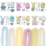 RVEFOT 6 Pcs Fur Pipe Cleaners Craft Kit with Decorative Accessories and Video Tutorials, Pipe Cleaners Kit for Beginners, Bear Animal Kit for Craft, Kids Art Craft DIY Creative Decoration RVEFOT