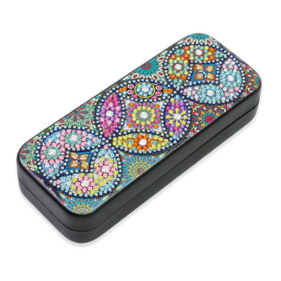 FlyingMage 5D Diamond Art Painting Kit for Adults Beginner, Small DIY Diamond Dots Gem Art Painting Mosaic Kits, Cute Hard Shell Sunglasses Eyeglasses Glasses Case for Women Teen, Mandala Totem