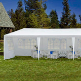 Gazebo Tent 10'x30' Canopy Tent Outdoor Gazebo Canopy Wedding Party Tent Heavy Duty Gazebo Pavilion, White (10x30ft 5 Removable Sidewalls) ZAAYO