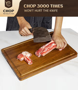 Large Cutting Board Wood for Kitchen, 17x12x1" Reversible Large Wooden Chopping Board Charcuterie boards with Juice Grooves and Side Handles, Ideal Misawce