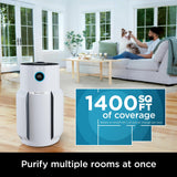 Shark Air Purifier for Home with NeverChange HEPA Air Filter, 1400 sq. ft. for Powerful Multi-Room Purification, 5-Year Filter, Filters Smoke, Captures 99.98% of Particles & Dust, HP302 Shark
