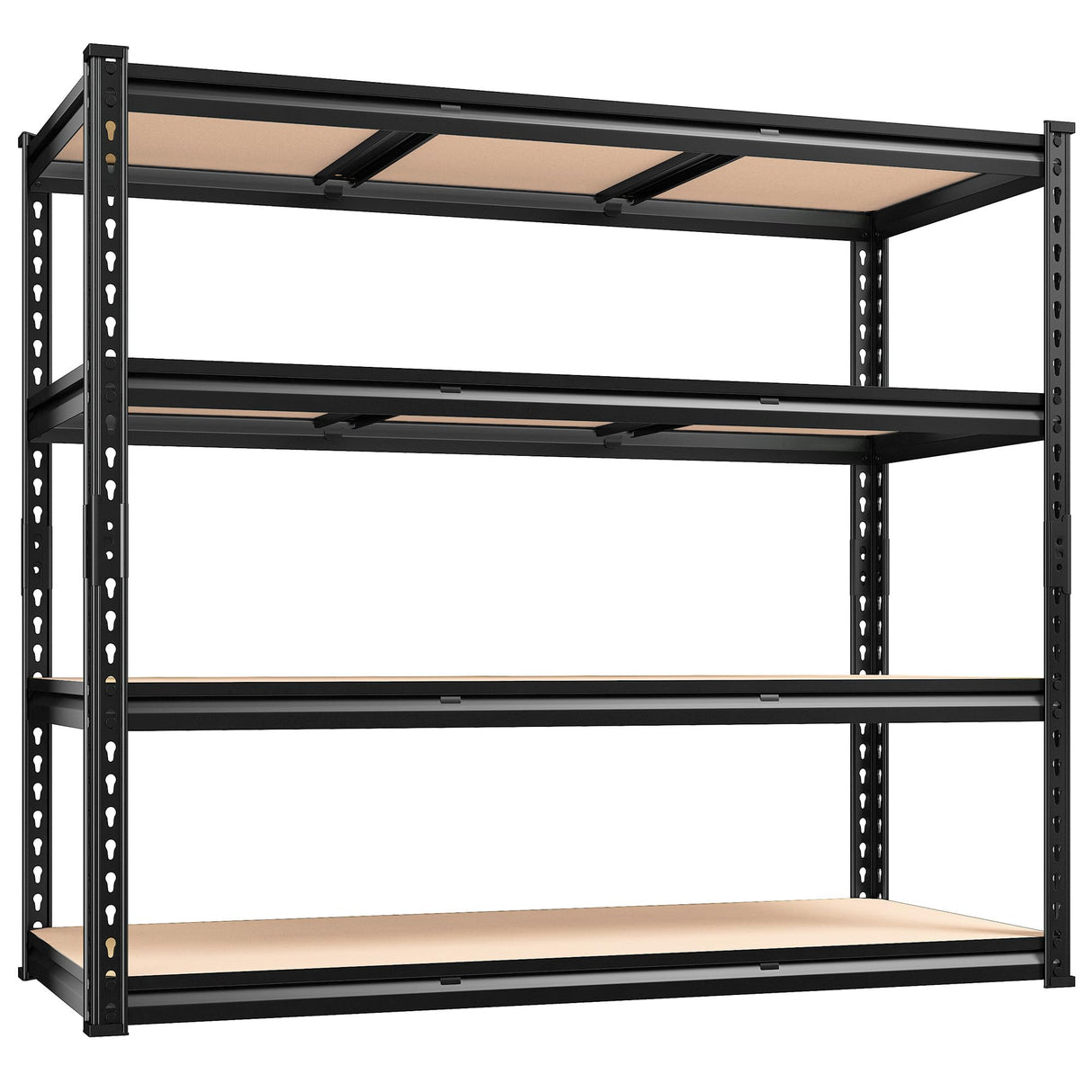 REIBII 48.2" W Garage Shelving, 2000LBS Storage Shelves Heavy Duty Shelving, 4 Tier Adjustable Metal Shelves for Garage Shelves Storage Rack Sturdy Industrial Shelving Unit, 60" H x 48.2" W x 18.2" D REIBII
