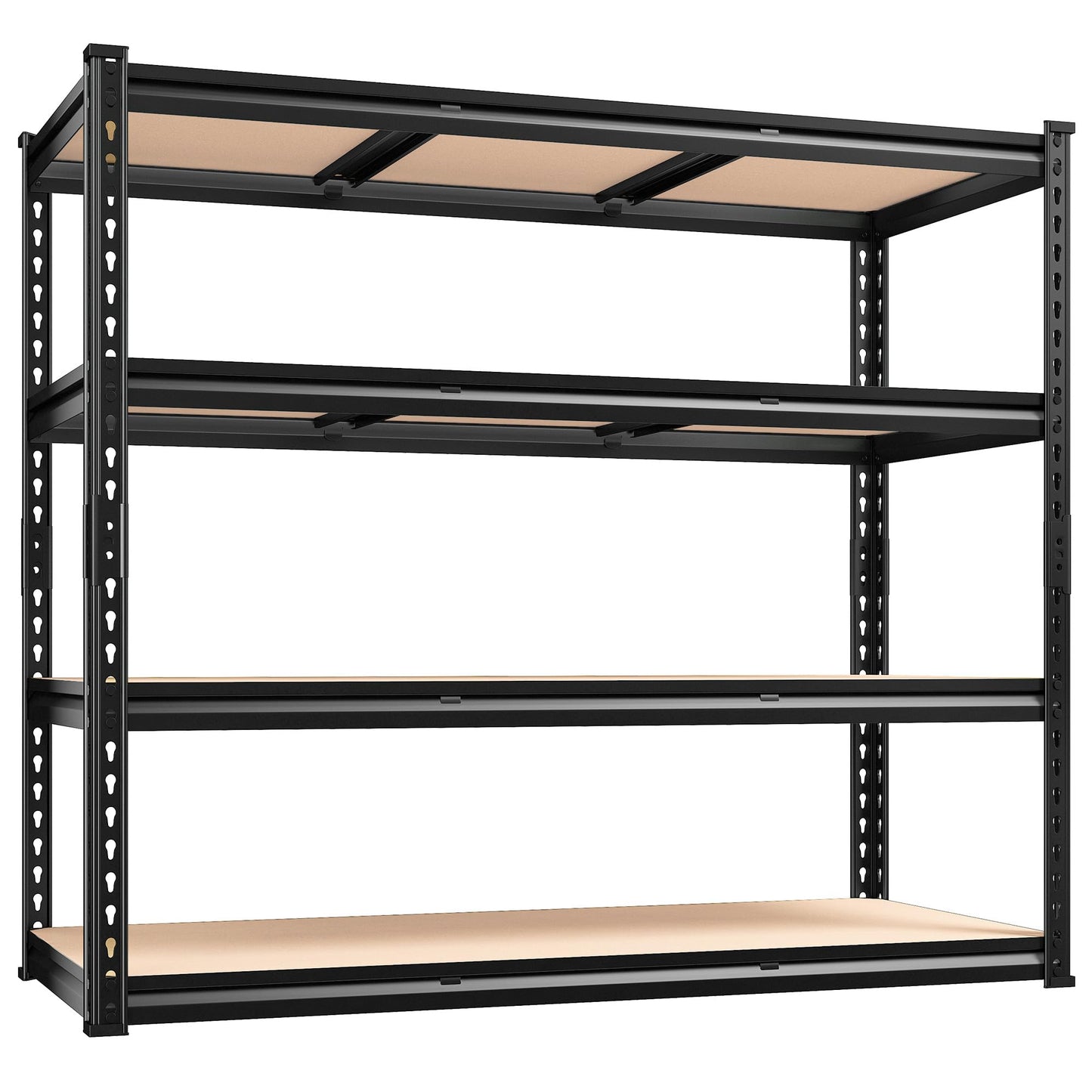 REIBII 48.2" W Garage Shelving, 2000LBS Storage Shelves Heavy Duty Shelving, 4 Tier Adjustable Metal Shelves for Garage Shelves Storage Rack Sturdy Industrial Shelving Unit, 60" H x 48.2" W x 18.2" D