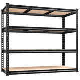 REIBII 48.2" W Garage Shelving, 2000LBS Storage Shelves Heavy Duty Shelving, 4 Tier Adjustable Metal Shelves for Garage Shelves Storage Rack Sturdy Industrial Shelving Unit, 60" H x 48.2" W x 18.2" D REIBII