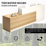 L-Shaped Reception Desk with Counter, Lockable Drawers & Storage, Modern Front Desk Reception Counter 47–118 Inch, Office Salon Checkout Receptionist Desk Wood + White Right 78.7 x 23.6 x 39.4 in Tazyee