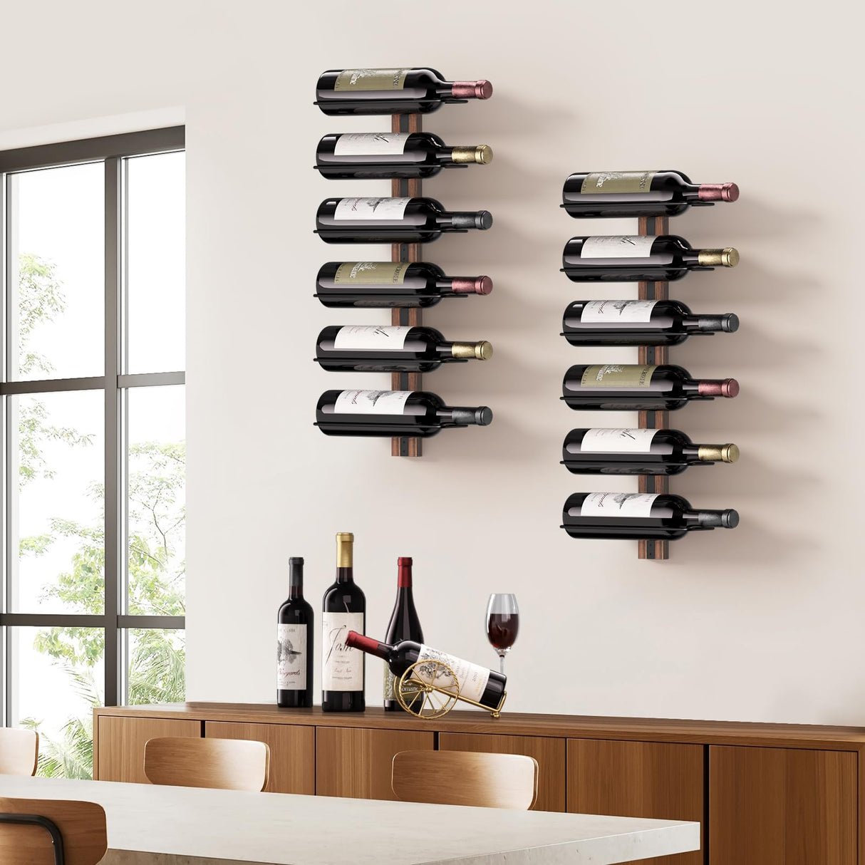 B4Life Wine Rack Wall Mounted for 12 Wine Bottles Wall Wine Rack Wood Wine Racks for Wall, Wine Holder Wall Mounted Wine Bottle Racks for Kitchen, Dining Room, Bar B4Life