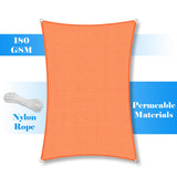 AwnPro Rectangle Shade Sail 16' x 20' Canopy to Block Sunlight for Outdoor Patio Garden Patio Deck Pergola (Orange) AwnPro