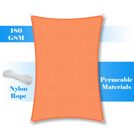 AwnPro Rectangle Shade Sail 16' x 20' Canopy to Block Sunlight for Outdoor Patio Garden Patio Deck Pergola (Orange) AwnPro