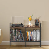 Vinyl Record Storage,Record Player Cabinet,Record Player Stand with Vinyl Storage,Up to 200 Albums,Stereo Cabinet for Living Room,Bedroom,Brown SANXUO