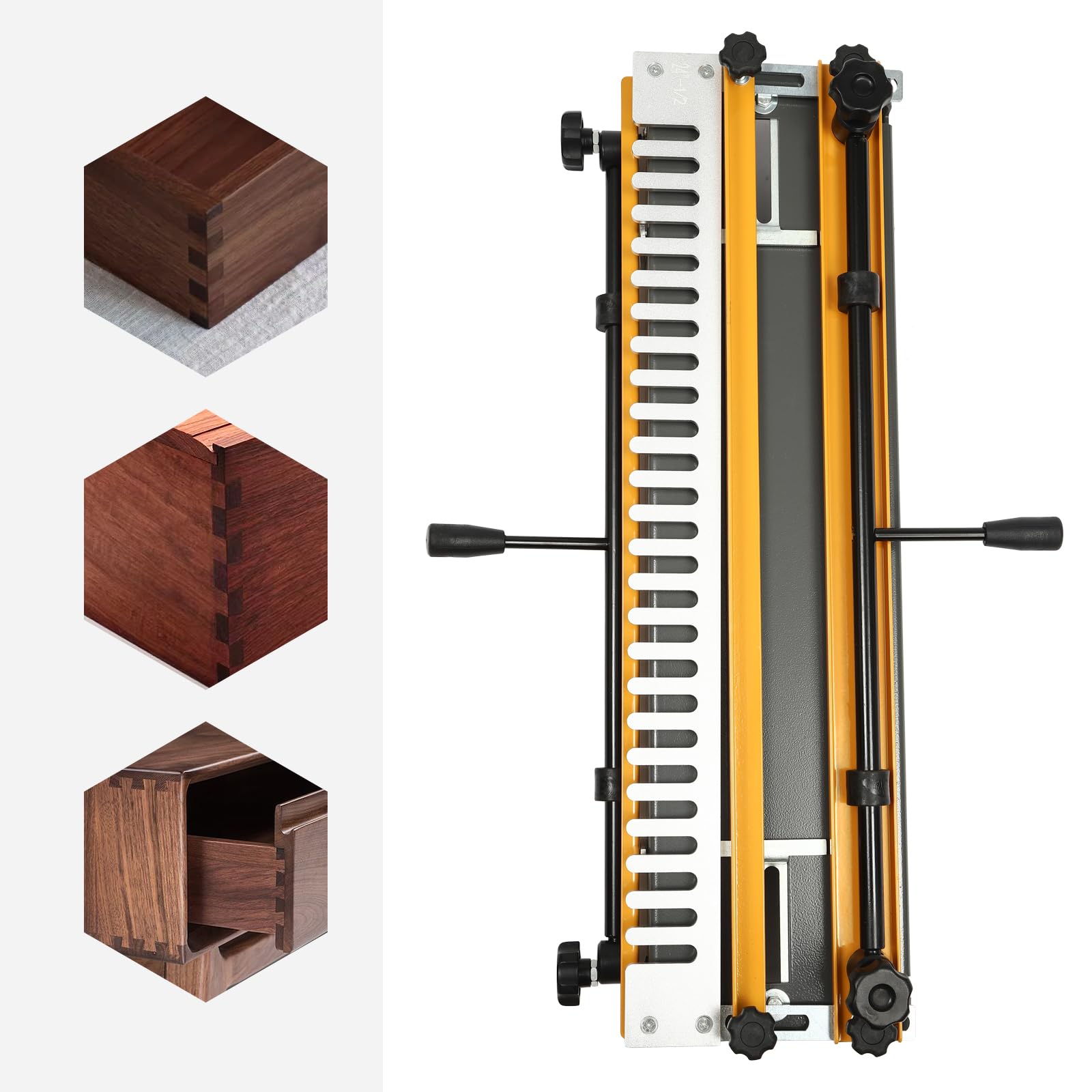 AGULIUM Woodworking Dovetail Jig Mini Template Kit for Precise Alignment Manual Dovetail Jig Machine with Dovetail Milling Cutter 24inch Opening Width - WoodArtSupply