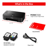 Canon TS202 Inkjet Photo Printer, Black (USB Required, not Included) Canon