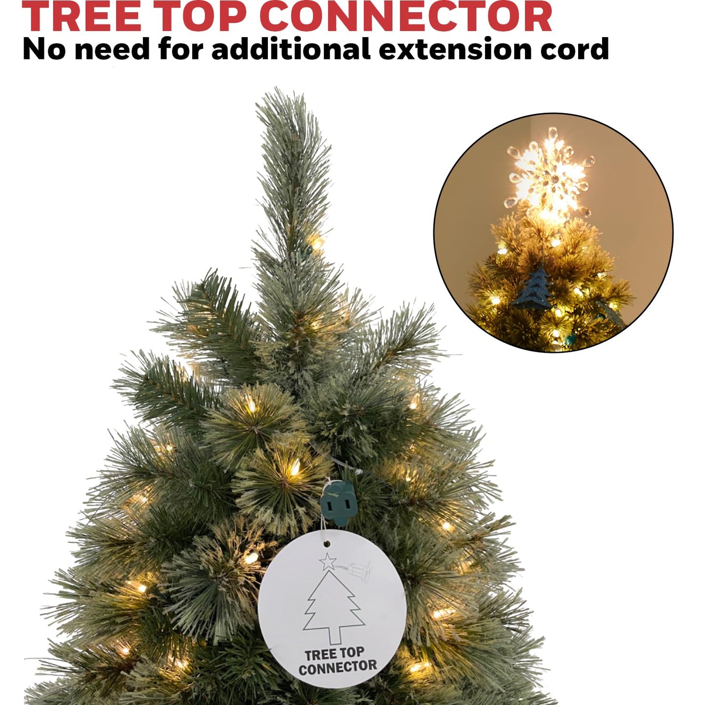 Honeywell 7 ft Pencil Pre-Lit Christmas Tree - Frances Cashmere Artificial Slim Christmas Tree with 200 Color Changing LED Lights, Xmas Tree with 721 PVC Tips, Tree Top Connector, UL Certified