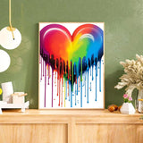 PUAGEMTI Rainbow Heart Diamond Painting Kits for Adults, Rainbow Pride Diamond Painting, Full Drill Crystal Rhinestone Craft Kits Home Wall Decor 12x16 inch PUAGEMTI