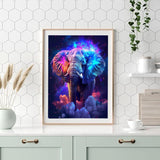 hyzsj Paint by Number for Adults Framed Canvas, DIY Elephant Arts and Crafts for Adults Beginner with Wooden Easel, Paint Brushes, Acrylic Paint Set for Home Wall Decor hyzsj