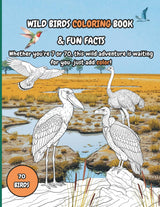 WILD BIRDS COLORING BOOK AND FUN FACTS: Birds Coloring Book for Adults and Kids | Wild, Rare, and Extinct Birds with Fun Facts | Relaxing Nature ... and Learning (COLOR AND LEARN FUN FACTS) Majosta
