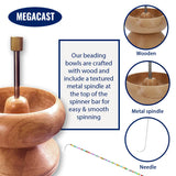 MegaCast Wooden Bead Spinner, Bead Loader Spinner with Needle Jewelry Making Bead Holder for Craft Stringing Beads MegaCast