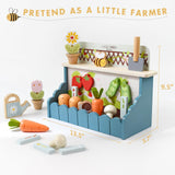 PairPear Flower Garden Toy Playset,Toddlers Wooden Toys Play Food Set for Girls Boys 3 Years and Up PairPear
