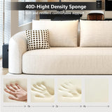 Settab 111" Modular Sectional Couches Luxury Modern Curved Back Sofa,Minimalist Comfy L-Shape Boneless Cloud Couch for Living Room Apartment,(Right Facing Chaise,White) Settab