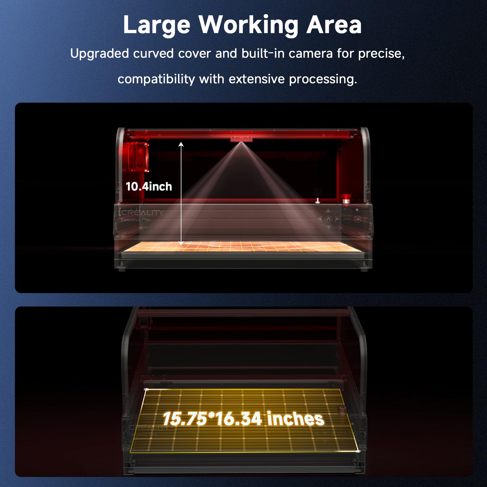 Creality Laser Engraver Enclosed, Falcon2 Pro 40W Output Laser Cutter with 1.6W Laser Module, 25000mm/min Speed Laser Cutter Machine with Air Assist, Auto Fan, Camera Positioning for Wood and - WoodArtSupply