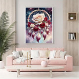 Skyboda Dreamcatcher Net Diamond Painting Kits for Adults, DIY Diamond Art Kits Full Round Drill Gem Art Diamond Crafts for Home Wall Art Decor 12×16inch Skyboda