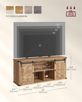 VASAGLE TV Stand for TVs up to 65 Inches, Farmhouse Entertainment Center with Sliding Barn Doors, TV Console Table for Living Room, Honey Brown ULTV324K41 VASAGLE