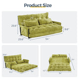 MAXYOYO Adjustable Floor Sofa Couch with 2 Pillows, Multi-Functional Bean Bag Bed, 5-Position Foldable Lazy Sofa Sleeper Bed with Armrest, Versatile Floor Seating for Reading, Green, Double MAXYOYO