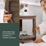 ROHKEX Corner Shower Stool HIPS - Waterproof Shower Bench for Shaving Legs - Easily Assembled Shower Organizer - Shower Seat for Inside Shower (Brown) ROHKEX