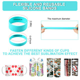 Sublimation Blanks Silicone Bands for Sublimation Tumbler Heat Resistant Gloves Tape Sleeve Accessories Kit for 20 30 oz Skinny Straight Cups for Cricut Mug Press Machine Wrap Bundle Tumbler in Oven Jacriah