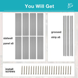 NeatiEase Slatwall Panel Wall Storage Systems, 4 x 8ft Slat Wall Paneling Garage Wall Organizer, Heavy Duty Wall Mounted PVC Wall Rack (Gray) NeatiEase