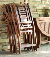 Folding Eucalyptus Side Chair Fully Assembled, 2 pack Outdoor Interiors