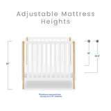 Delta Children Gio Mini Crib with 2.75" Mattress Included, Bianca White/Natural Delta Children
