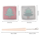 Tgoon Latch Hook Rug Kit , Christmas Tree Pattern Latch Hook Cup Mat Simple to Use Comfortable Touch Enough Quantity for DIY , Cute Mini Rug Sewing Set Latch Hook Kits for Kids Tgoon