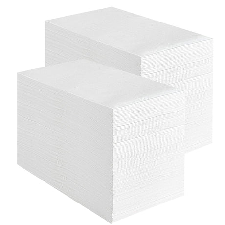 Vplus 400 Pack Premium Quality Guest Towels Disposable Dinner Napkins Soft, Absorbent, Party Napkins for Wedding Reception,Parties, Dinners or Catering Events，and Everyday Use (White, 400) Vplus