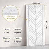 TONOR 4 PCS Acoustic Panels, 48″ x 24″ x 0.35″ Leaf Pattern Soundproof Wall Panels, Full Self-Adhesive, Sound Absorbing Panels for Noise and Echo Reduction, Acoustic Treatment for Studio, Home, White TONOR