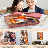 hill froeistung 5D Yellow Fox Diamond Art Painting Kits for Adults,Landscape,Tree Diamond Art, DIY Full Drill Diamond Art Painting Set for Home Wall Decor Gifts (12X16 inch) hill froeistung