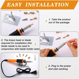 30 Pieces Electric Hot Knife Cutter Tools Multipurpose Knife Stencil Cutter Wooden Burning Tool with 2 Metal Stand, 16 Blades, 2 Chuck Sleeves for Cutting Carving Soft Thin Foam Cloth Honoson