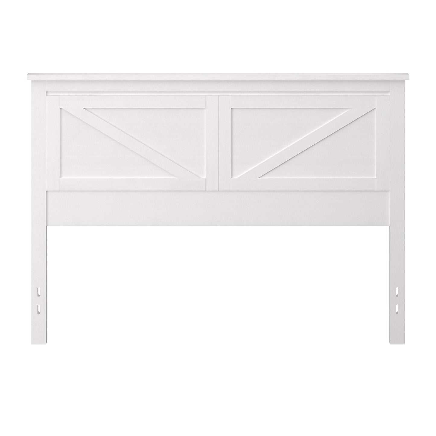 Farmhouse Style Gloss White Wood Panel Headboard - Queen Size by Glenwillow Home - WoodArtSupply