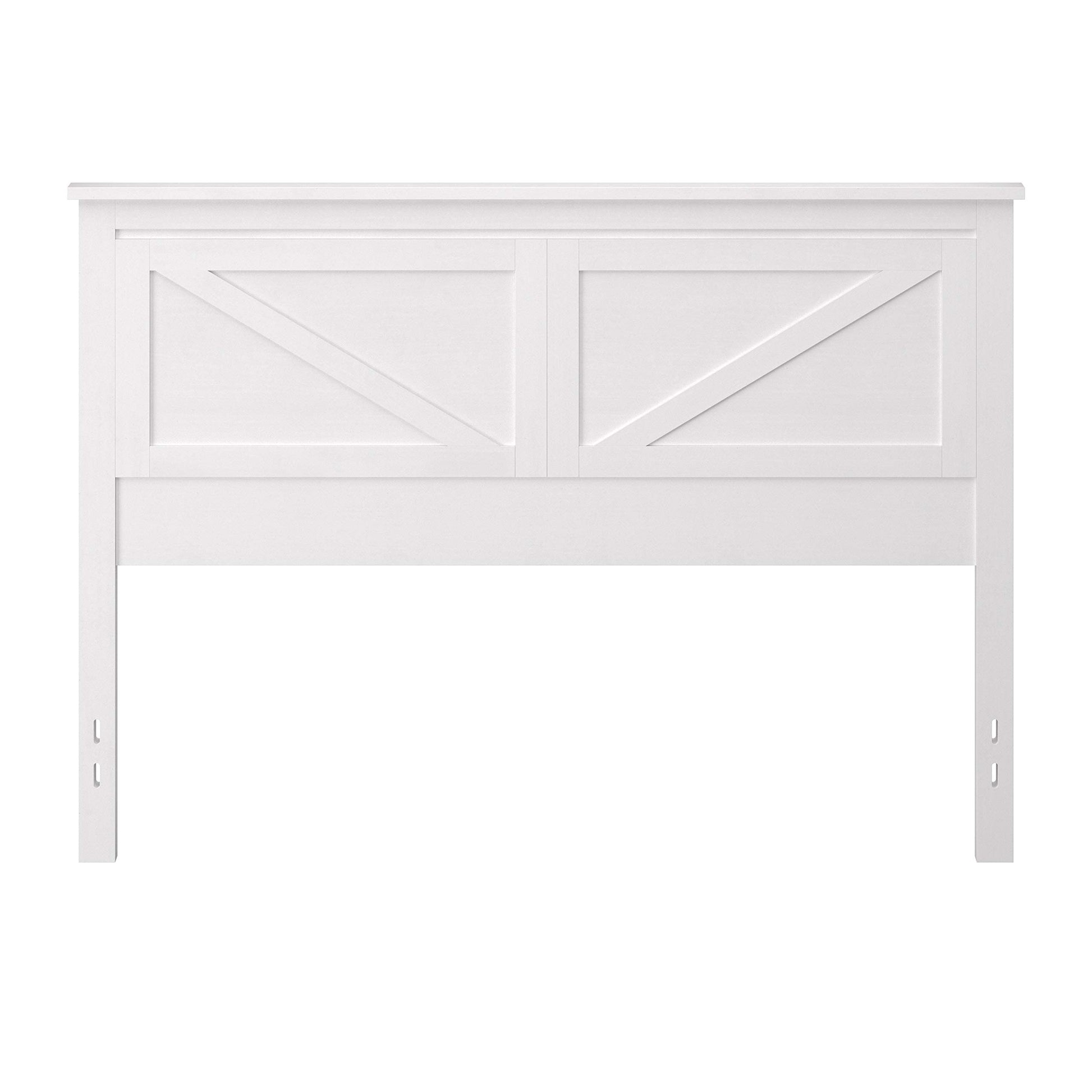 Farmhouse Style Gloss White Wood Panel Headboard - Queen Size by Glenwillow Home - WoodArtSupply