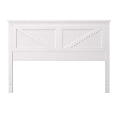 Farmhouse Style Gloss White Wood Panel Headboard - Queen Size by Glenwillow Home - WoodArtSupply