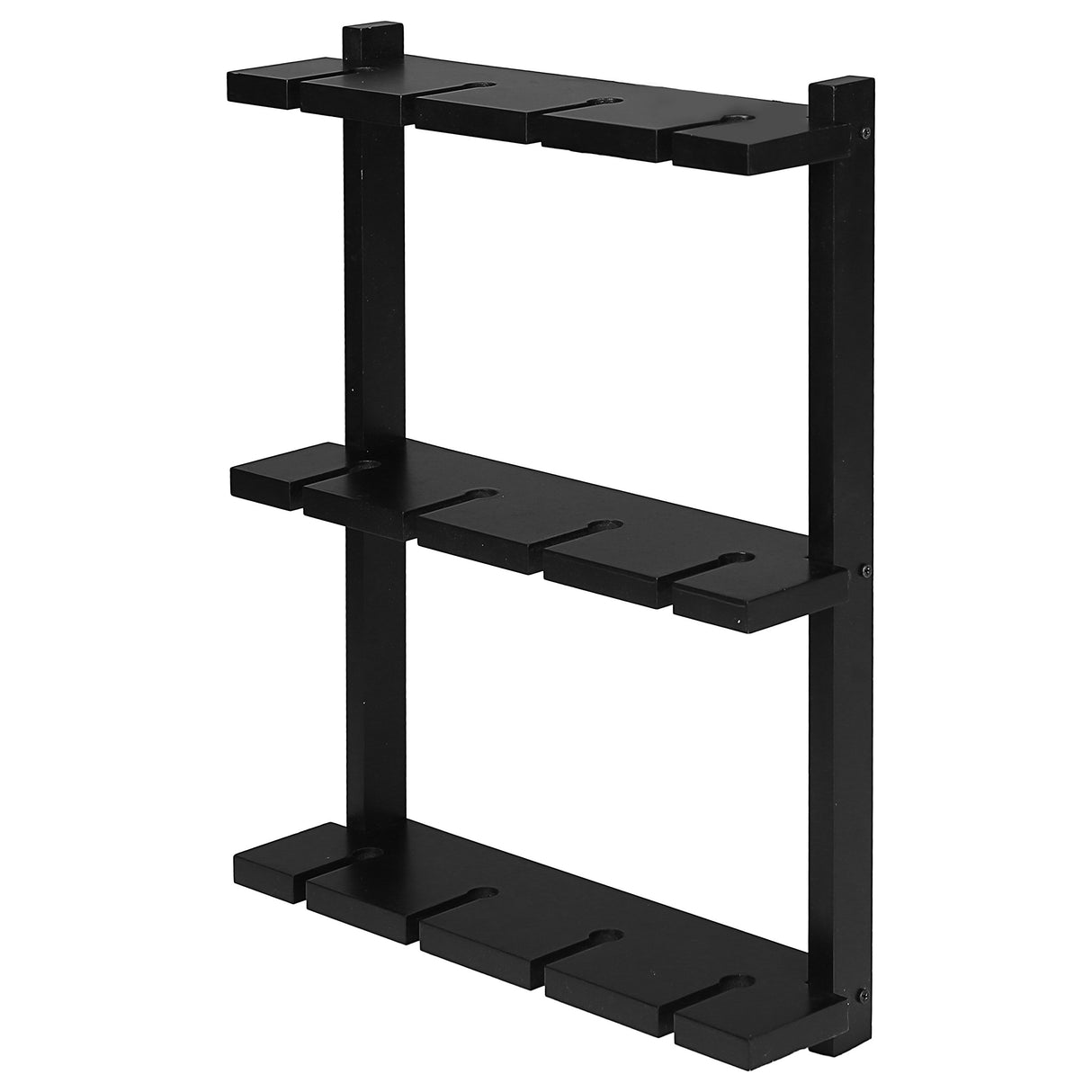 MyGift Wine Glass Rack - Wall-Mounted Black Wood Stemware, 12 Glassware Holder Rack, Wine Glasses Storage Hanger for Bar Kitchen MyGift