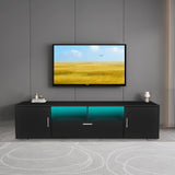 HOUAGI Tv Stand for 65 inch Tv,Black Entertainment Center with Storage Cabinet,Modern TV Stands for Living Room and Bedroom(Black) HOUAGI