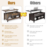 Tangkula Wood Lift Top Modern Coffee Table w/Hidden Compartment and Open Storage Shelf for Living Room Office Reception Room(Rustic Brown) Tangkula