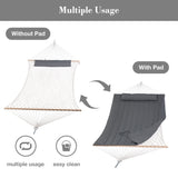 SUNCREAT Hammocks 2 Person Hammock with Hardwood Spreader Bar, Double Rope Hammock with Polyester Pad, Dark Gray SUNCREAT