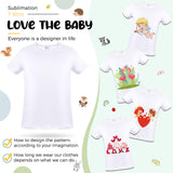 5 Pieces Toddler Blank Sublimation T-Shirt Modal Crew Neck Short Sleeve T-Shirt for Kids Baby Children Youth Tye Dying (3T) JenPen