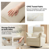 HULALA HOME Nursery Glider Recliner with Adjustable Headrest and Armrests, Power Swivel Rocker Recliner Chair with USB Port and Storage Bags, GREENGARD, FSC, CertiPUR-US® Certified, Beige HULALA HOME