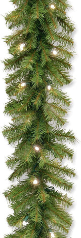 National Tree Company Pre-Lit Artificial Christmas Garland, Green, Norwood Fir, White Lights, Battery Operated, Christmas Collection, 9 Feet National Tree Company