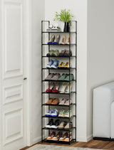 FIDUCIAL HOME 10 Tiers Shoe Rack 20-25 Pairs Sturdy Shoe Shelf FIDUCIAL HOME