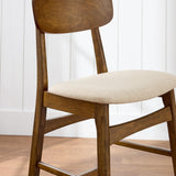 Best Choice Products Bar Stool Set of 2, Modern Farmhouse Counter Height Stools w/Armless Upholstered Cushioned Seat, Wooden Curved Backrest - Walnut/Cream Best Choice Products