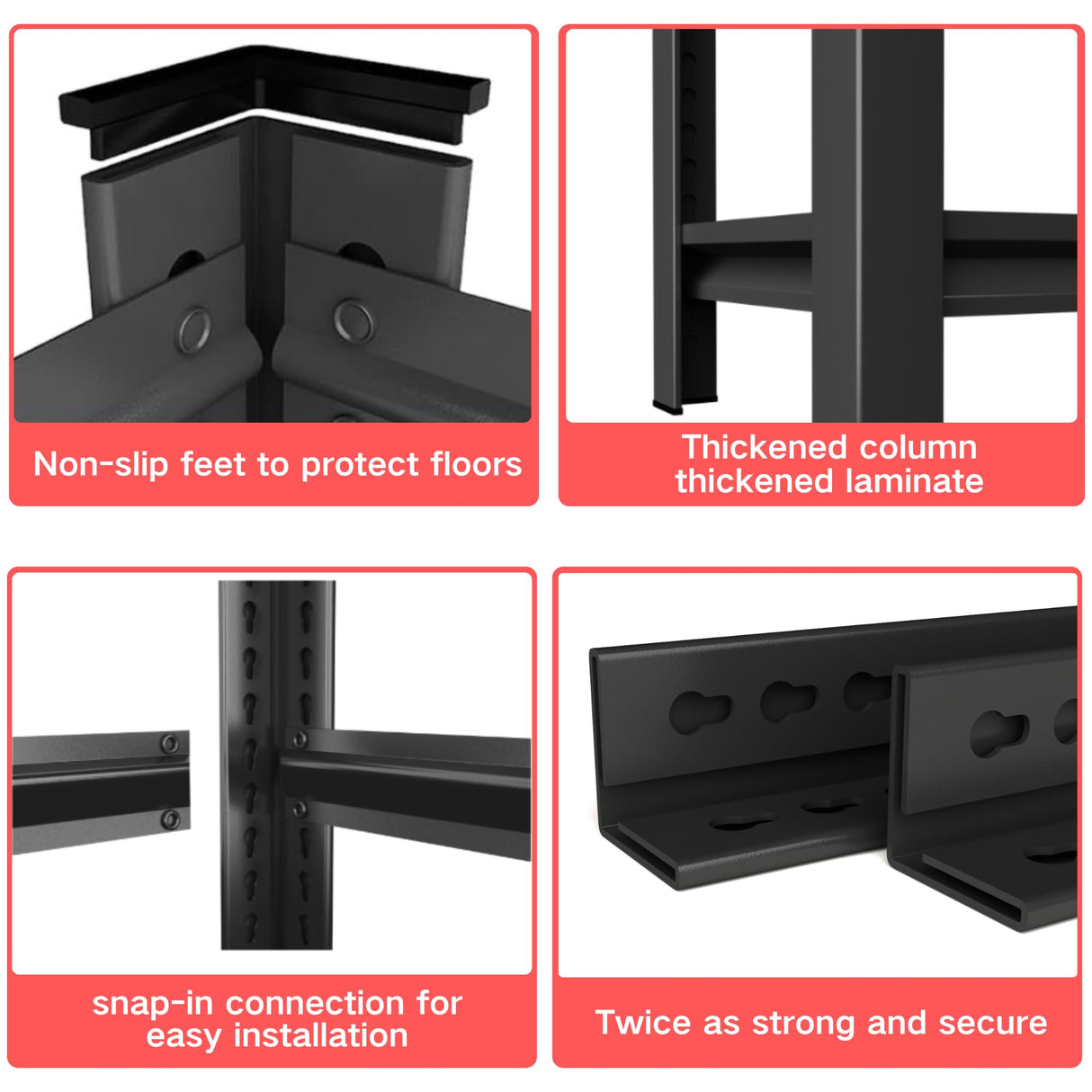 Notmise Kitchen Storage Shelves, Heavy Duty 5-Tier Kitchen Shelving, 63" H Metal Storage Unit with Adjustable Shelves, Free Standing Pantry Organization Shelf, for Kitchen, Pantry and Garage, Black Notmise